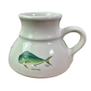 Angler's Expressions Geoff Hager 1994 VTG Fish Travel Mug Sailfish Tuna Dolphin